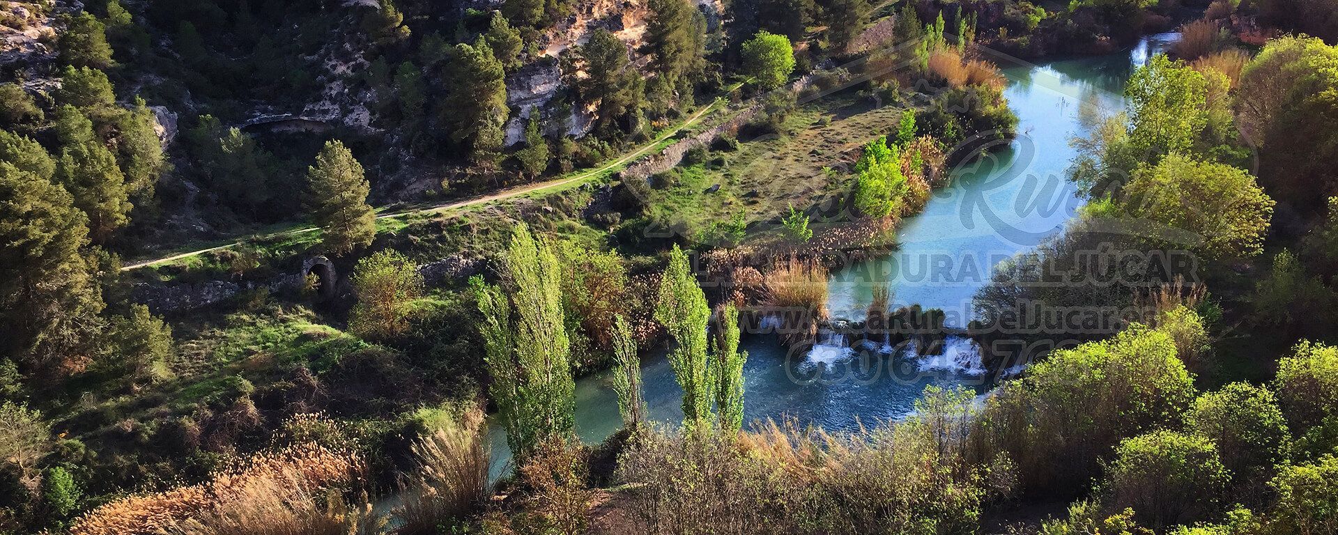 Vista aérea del Río Júcar a su paso por Alcozarejos (Jorquera)